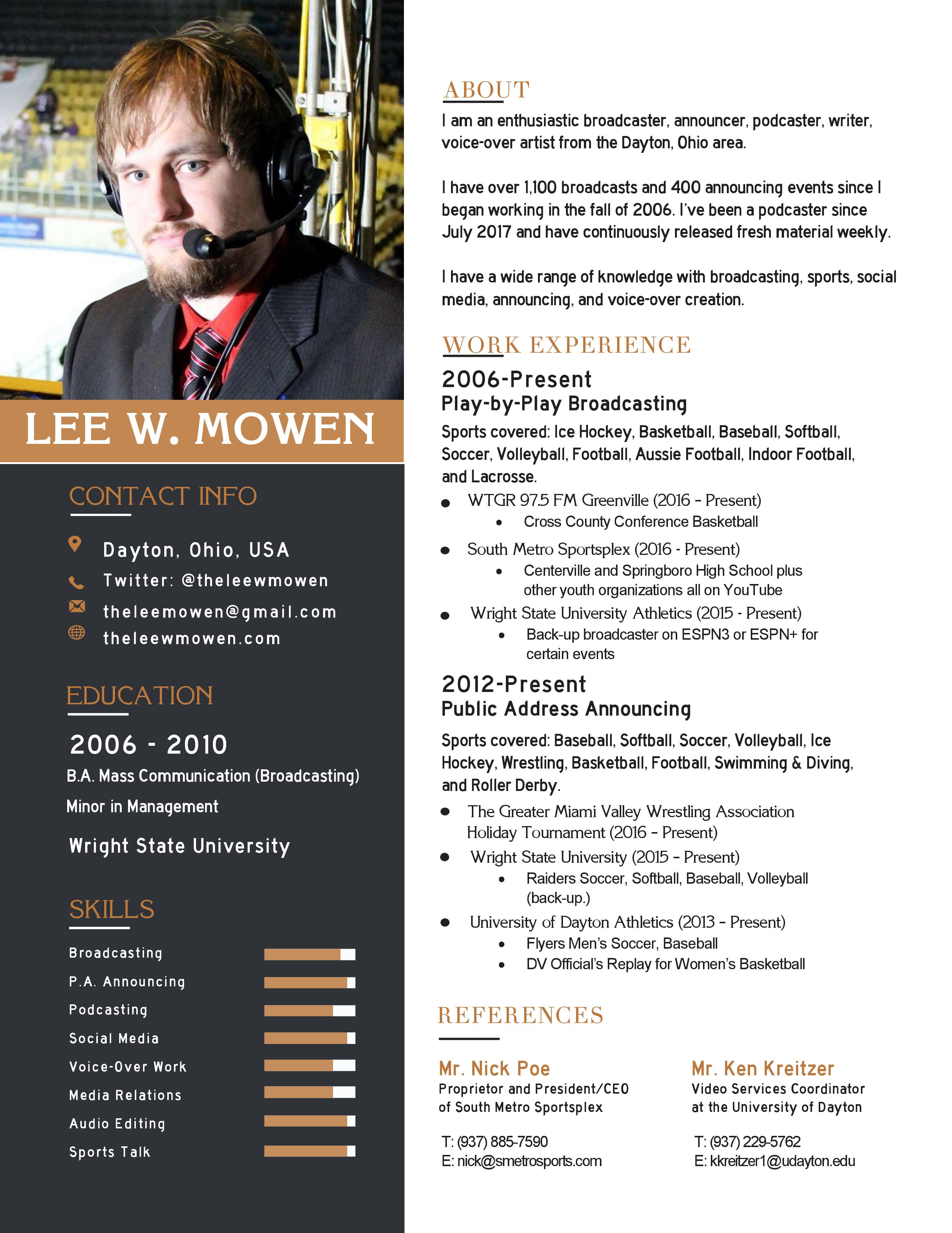 Resume | Lee W. Mowen